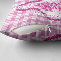 Aloha Hawaii Palaka Pillow Cover Pink Plumeria Lei LT05 - Polynesian Pride