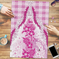Aloha Hawaii Palaka Puzzle Pink Plumeria Lei LT05 Pink - Polynesian Pride