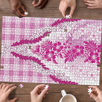 Aloha Hawaii Palaka Puzzle Pink Plumeria Lei LT05 - Polynesian Pride