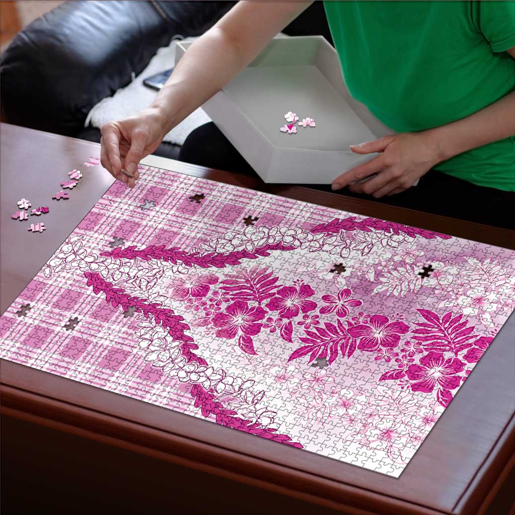 Aloha Hawaii Palaka Puzzle Pink Plumeria Lei LT05 - Polynesian Pride