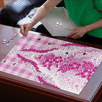 Aloha Hawaii Palaka Puzzle Pink Plumeria Lei LT05 - Polynesian Pride