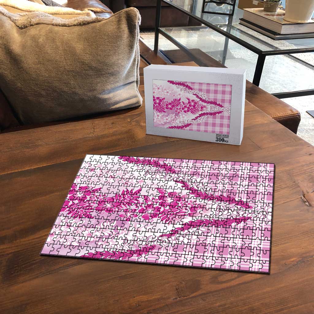 Aloha Hawaii Palaka Puzzle Pink Plumeria Lei LT05 - Polynesian Pride