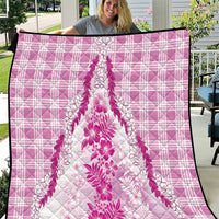 Aloha Hawaii Palaka Quilt Pink Plumeria Lei LT05 Pink - Polynesian Pride