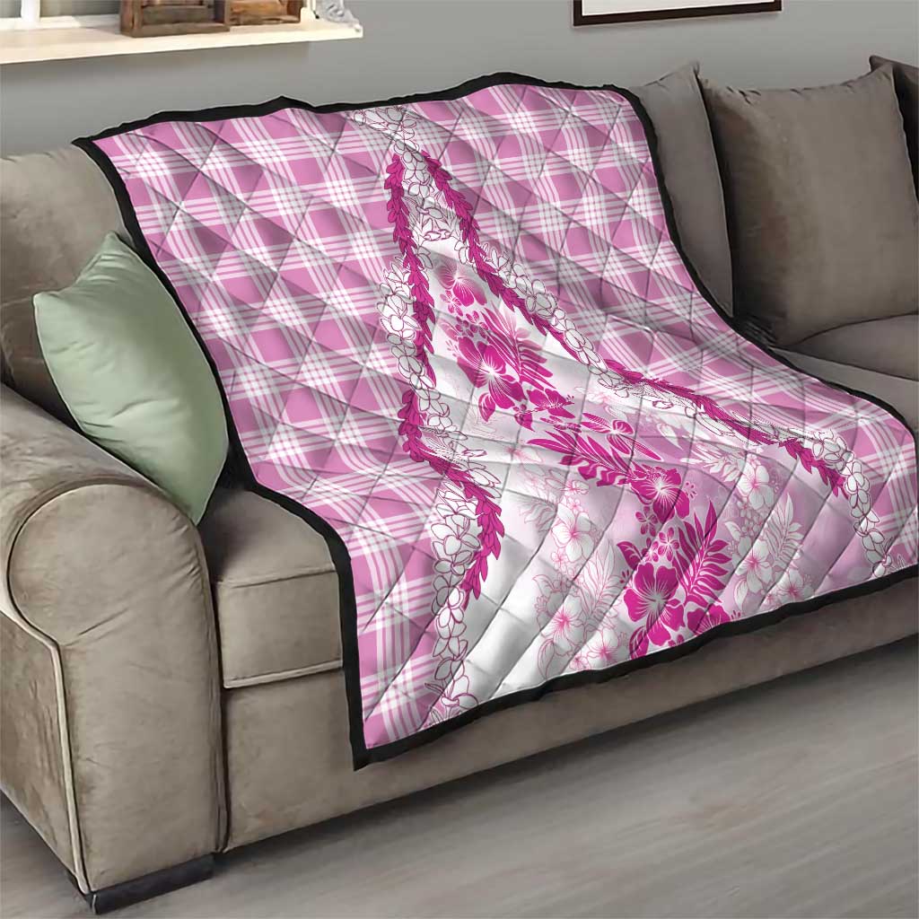 Aloha Hawaii Palaka Quilt Pink Plumeria Lei LT05 - Polynesian Pride