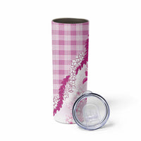 Aloha Hawaii Palaka Skinny Tumbler Pink Plumeria Lei LT05 - Polynesian Pride