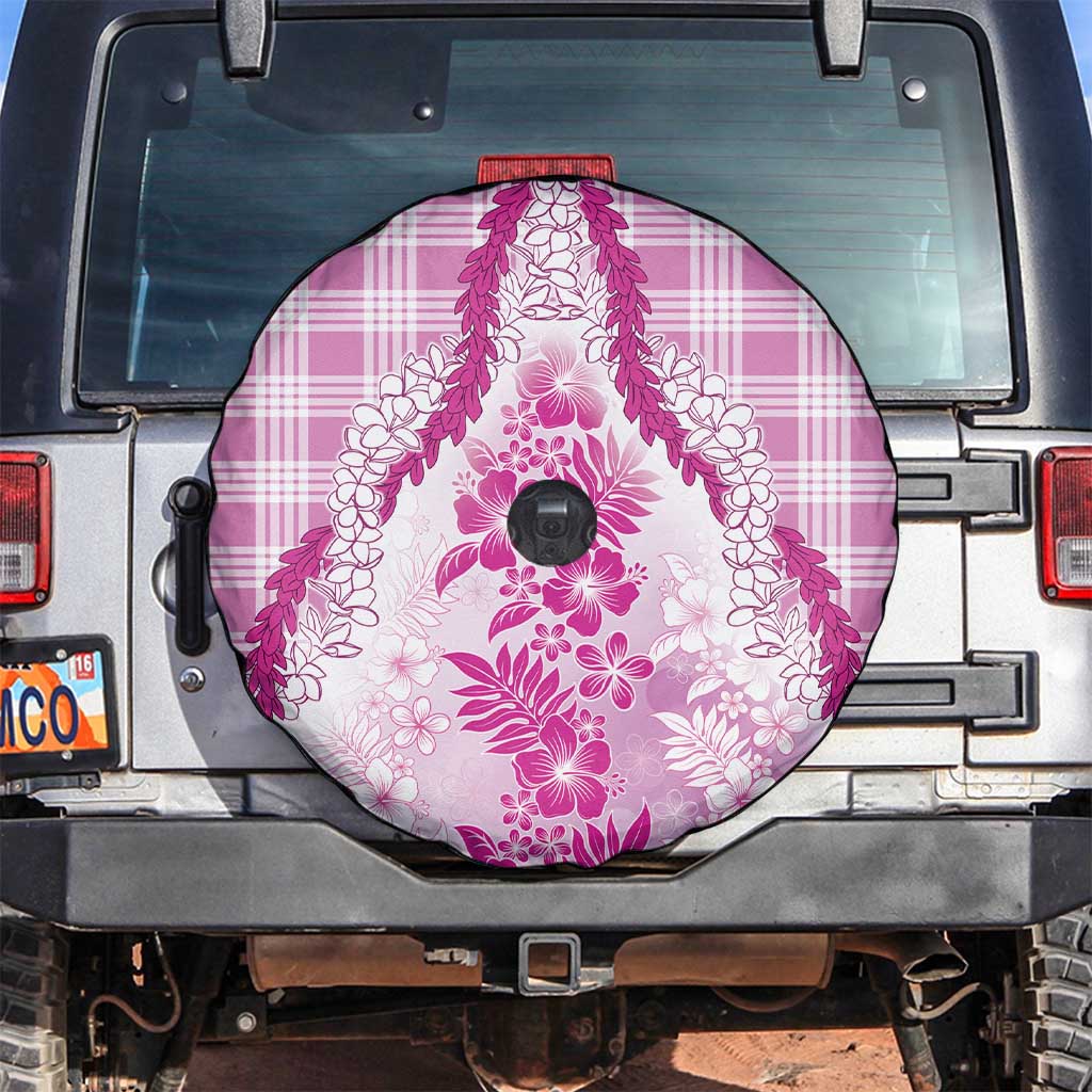 Aloha Hawaii Palaka Spare Tire Cover Pink Plumeria Lei LT05 Pink - Polynesian Pride