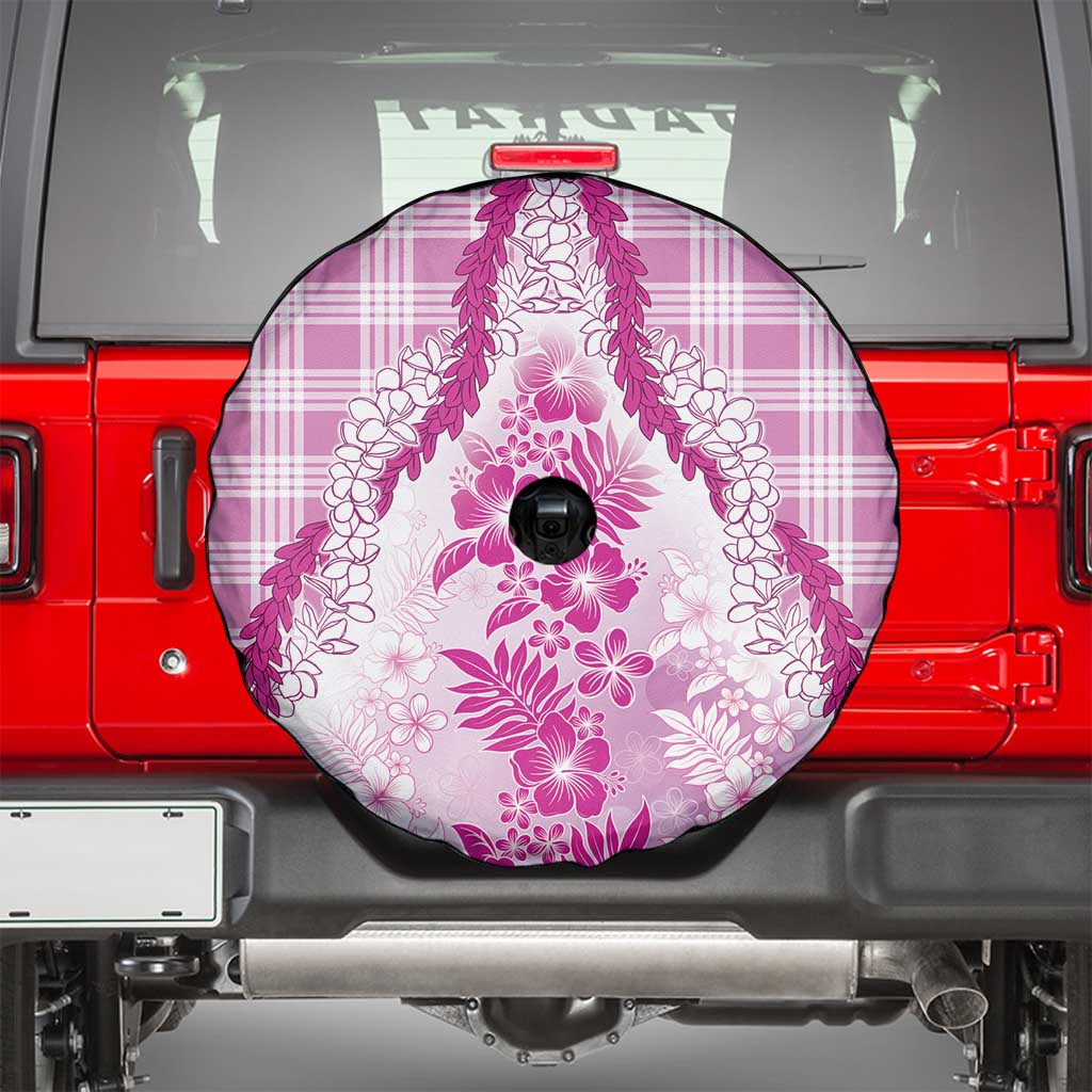 Aloha Hawaii Palaka Spare Tire Cover Pink Plumeria Lei LT05 - Polynesian Pride