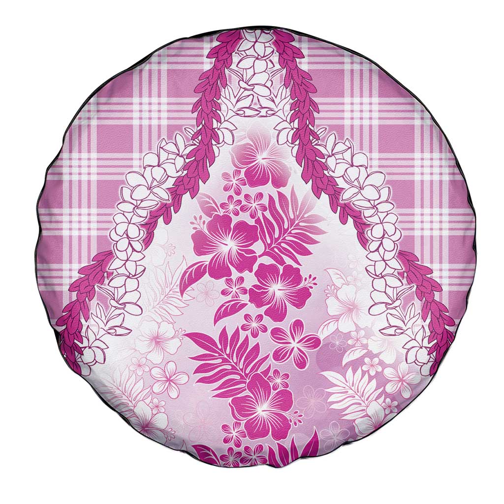 Aloha Hawaii Palaka Spare Tire Cover Pink Plumeria Lei LT05 - Polynesian Pride