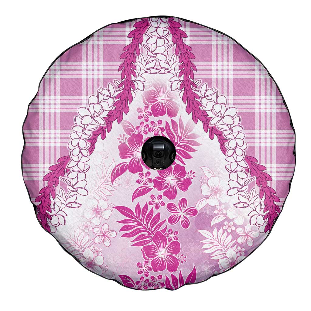 Aloha Hawaii Palaka Spare Tire Cover Pink Plumeria Lei LT05 - Polynesian Pride