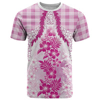 Aloha Hawaii Palaka T Shirt Pink Plumeria Lei LT05 Pink - Polynesian Pride