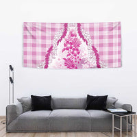 Aloha Hawaii Palaka Tapestry Pink Plumeria Lei LT05 - Polynesian Pride