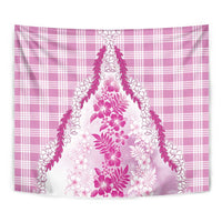 Aloha Hawaii Palaka Tapestry Pink Plumeria Lei LT05 - Polynesian Pride