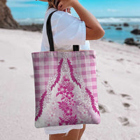 Aloha Hawaii Palaka Tote Bag Pink Plumeria Lei LT05 - Polynesian Pride