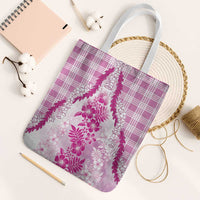 Aloha Hawaii Palaka Tote Bag Pink Plumeria Lei LT05 White Strap One Size Pink - Polynesian Pride