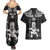 Custom New Zealand Maori Taiaha Couples Matching Summer Maxi Dress and Hawaiian Shirt Tiki Warrior Black LT05 - Polynesian Pride