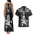 Custom New Zealand Maori Taiaha Couples Matching Tank Maxi Dress and Hawaiian Shirt Tiki Warrior Black LT05 - Polynesian Pride