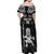 Custom New Zealand Maori Taiaha Family Matching Off Shoulder Maxi Dress and Hawaiian Shirt Tiki Warrior Black LT05 - Polynesian Pride