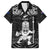 Custom New Zealand Maori Taiaha Family Matching Puletasi and Hawaiian Shirt Tiki Warrior Black LT05 Dad's Shirt - Short Sleeve Black - Polynesian Pride