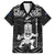 Custom New Zealand Maori Taiaha Family Matching Short Sleeve Bodycon Dress and Hawaiian Shirt Tiki Warrior Black LT05 Dad's Shirt - Short Sleeve Black - Polynesian Pride