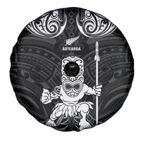 New Zealand Maori Taiaha Spare Tire Cover Tiki Warrior Black LT05 - Polynesian Pride