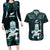 Custom New Zealand Maori Taiaha Couples Matching Long Sleeve Bodycon Dress and Hawaiian Shirt Tiki Warrior Paua Shell LT05 Black - Polynesian Pride