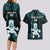 Custom New Zealand Maori Taiaha Couples Matching Long Sleeve Bodycon Dress and Hawaiian Shirt Tiki Warrior Paua Shell LT05 - Polynesian Pride