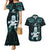 Custom New Zealand Maori Taiaha Couples Matching Mermaid Dress and Hawaiian Shirt Tiki Warrior Paua Shell LT05 Black - Polynesian Pride