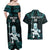 Custom New Zealand Maori Taiaha Couples Matching Off Shoulder Maxi Dress and Hawaiian Shirt Tiki Warrior Paua Shell LT05 - Polynesian Pride