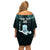 Custom New Zealand Maori Taiaha Family Matching Off Shoulder Short Dress and Hawaiian Shirt Tiki Warrior Paua Shell LT05 - Polynesian Pride