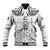 Custom New Zealand Maori Taiaha Baseball Jacket Tiki Warrior White LT05 Unisex White - Polynesian Pride