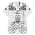 Custom New Zealand Maori Taiaha Family Matching Puletasi and Hawaiian Shirt Tiki Warrior White LT05 Dad's Shirt - Short Sleeve White - Polynesian Pride