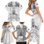 Custom New Zealand Maori Taiaha Family Matching Short Sleeve Bodycon Dress and Hawaiian Shirt Tiki Warrior White LT05 - Polynesian Pride