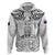 Custom New Zealand Maori Taiaha Hoodie Tiki Warrior White LT05 Zip Hoodie White - Polynesian Pride