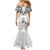 Custom New Zealand Maori Taiaha Mermaid Dress Tiki Warrior White LT05 - Polynesian Pride