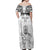 Custom New Zealand Maori Taiaha Off Shoulder Maxi Dress Tiki Warrior White LT05 - Polynesian Pride