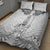 New Zealand Maori Taiaha Quilt Bed Set Tiki Warrior White LT05 - Polynesian Pride