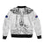 Custom New Zealand Maori Taiaha Sleeve Zip Bomber Jacket Tiki Warrior White LT05 - Polynesian Pride