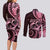 New Zealand Valentine Couples Matching Long Sleeve Bodycon Dress and Long Sleeve Button Shirt Aroha Sweet Pink Piwakawaka