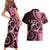 New Zealand Valentine Couples Matching Short Sleeve Bodycon Dress and Hawaiian Shirt Aroha Sweet Pink Piwakawaka