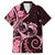 New Zealand Valentine Family Matching Off Shoulder Maxi Dress and Hawaiian Shirt Aroha Sweet Pink Piwakawaka