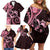 New Zealand Valentine Family Matching Off Shoulder Short Dress and Hawaiian Shirt Aroha Sweet Pink Piwakawaka