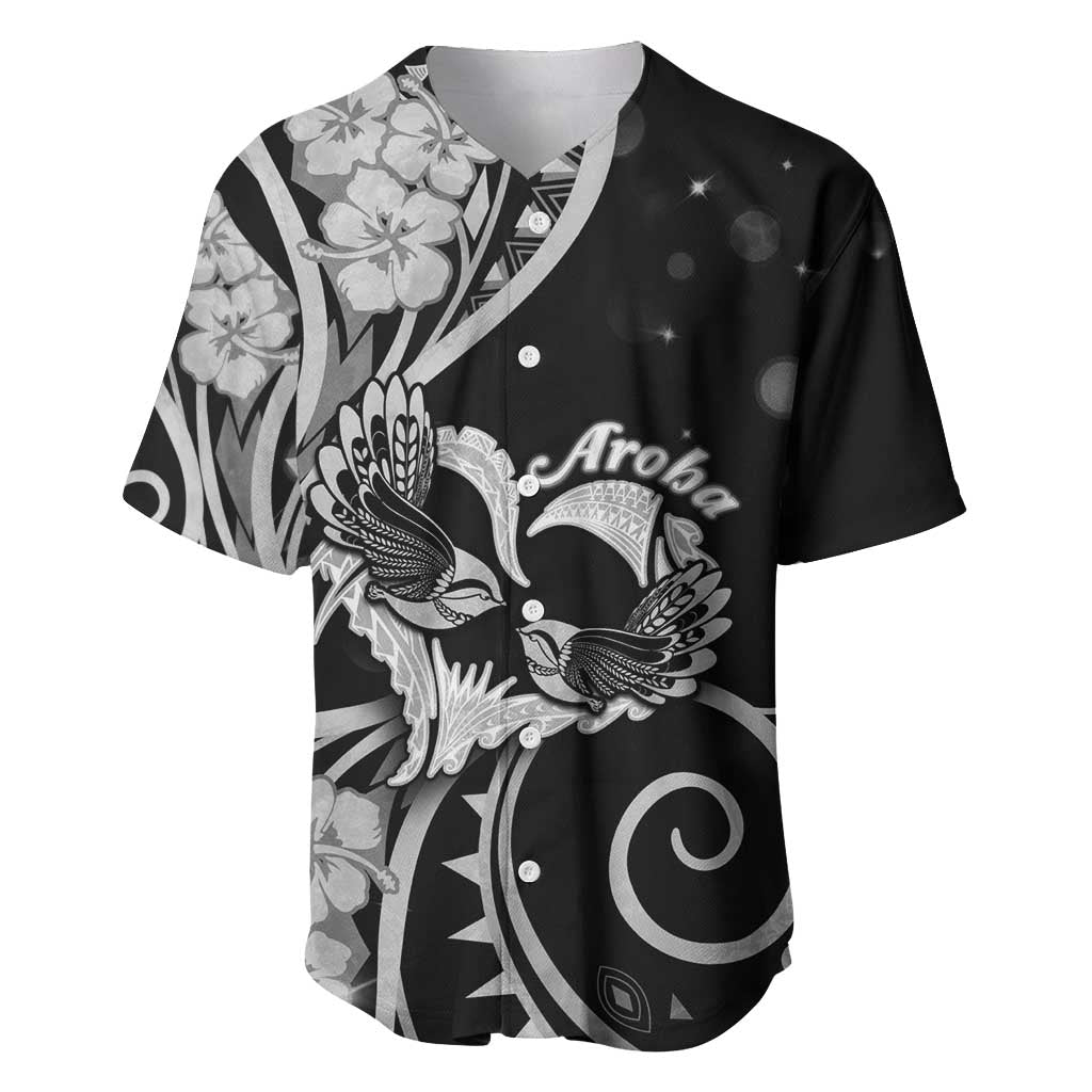 New Zealand Valentine Baseball Jersey Aroha Gray Piwakawaka LT05 Gray - Polynesian Pride