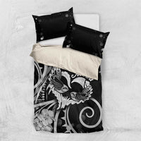 New Zealand Valentine Bedding Set Aroha Gray Piwakawaka LT05 US Twin 172cm x 218cm Gray - Polynesian Pride