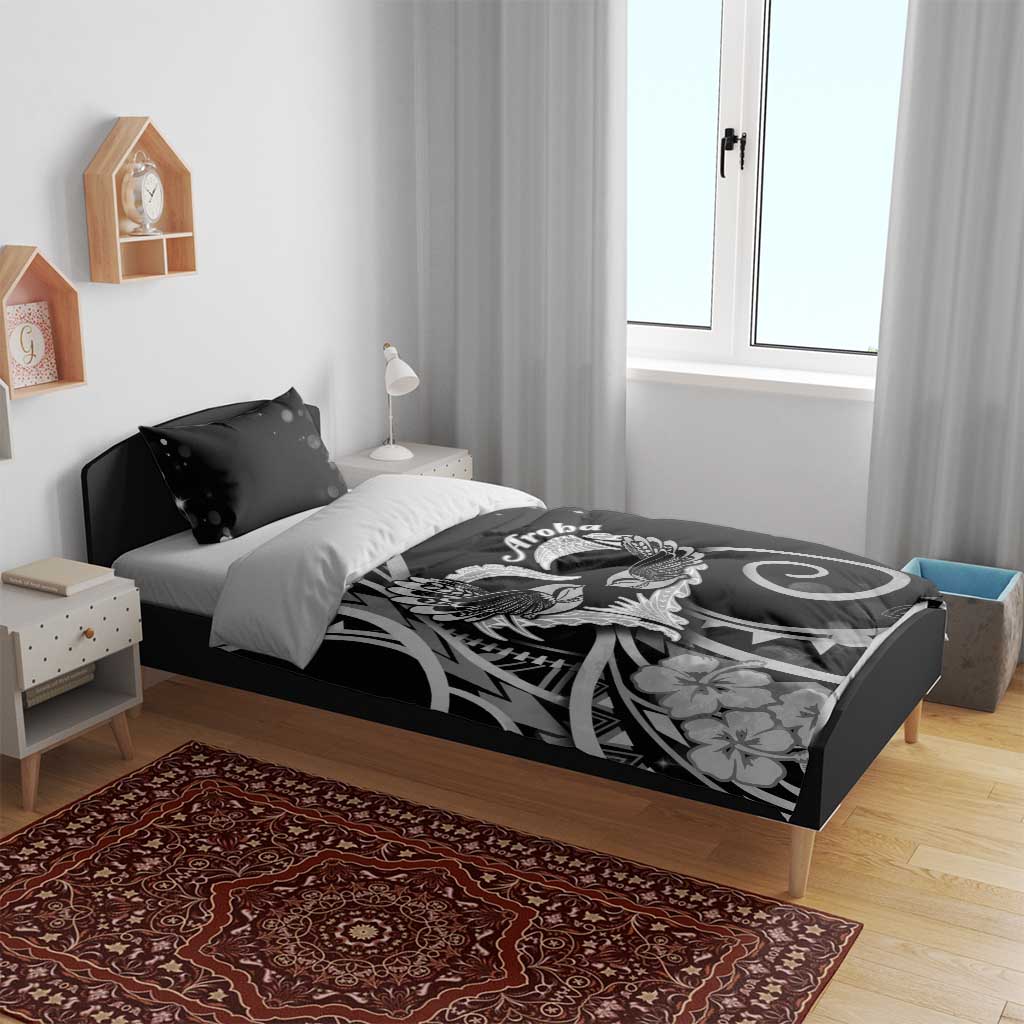 New Zealand Valentine Bedding Set Aroha Gray Piwakawaka LT05 - Polynesian Pride
