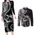 New Zealand Valentine Couples Matching Long Sleeve Bodycon Dress and Long Sleeve Button Shirt Aroha Gray Piwakawaka