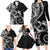 New Zealand Valentine Family Matching Long Sleeve Bodycon Dress and Hawaiian Shirt Aroha Gray Piwakawaka