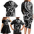 New Zealand Valentine Family Matching Long Sleeve Bodycon Dress and Hawaiian Shirt Aroha Gray Piwakawaka