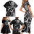 New Zealand Valentine Family Matching Short Sleeve Bodycon Dress and Hawaiian Shirt Aroha Gray Piwakawaka