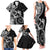 New Zealand Valentine Family Matching Tank Maxi Dress and Hawaiian Shirt Aroha Gray Piwakawaka