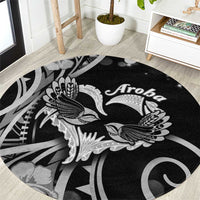 New Zealand Valentine Round Carpet Aroha Gray Piwakawaka LT05 Gray - Polynesian Pride